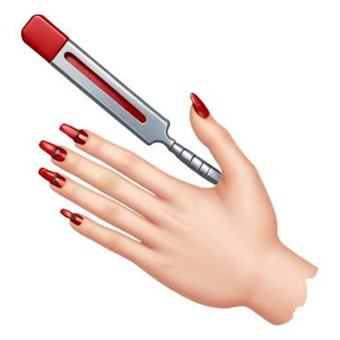 Razor blade lodged under a fingernail. sticker