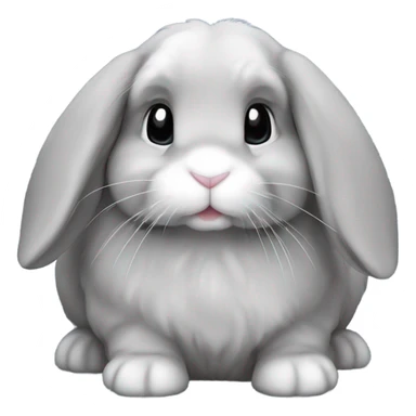 gray mini holland lop bunny sticker