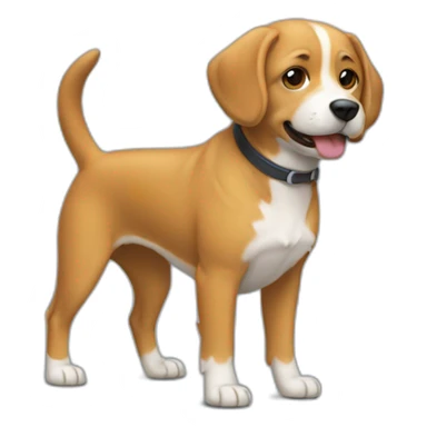 chien sur un homme sticker