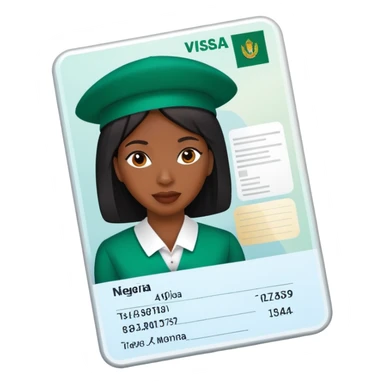 Nigeria, travel visa, with black woman photo on it. sticker