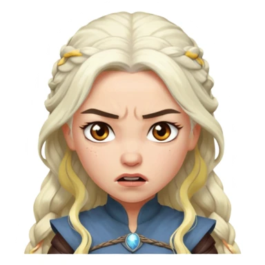 Daenerys Targaryen ANgry from Games of throne character face only younger sticker
