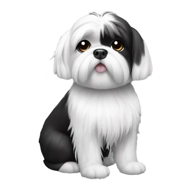 Black and white shitzu sticker