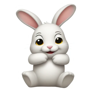 Happy hugging rabbit  sticker