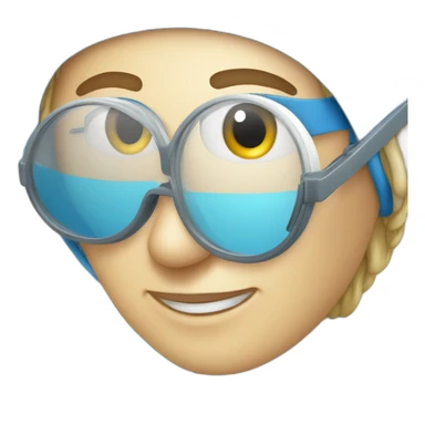 Personne qui nage avec un bonnet de natation bleu et des lunettes de natation  sticker