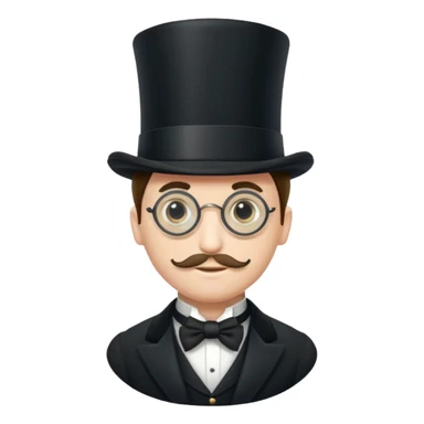 Rich man wearing a top hat and a monocle sticker