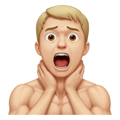 guy grabbing his neck while screaming  sticker