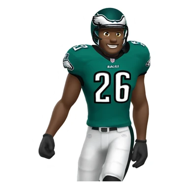 philadelphia eagle player football number 26 jumping kelly green sticker
