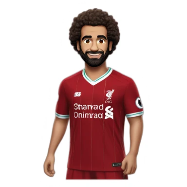 Mo salah with Liverpool logo on jersey sticker
