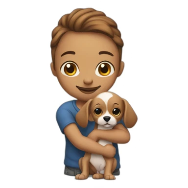 tattooed man with a baby dog in her hand sticker