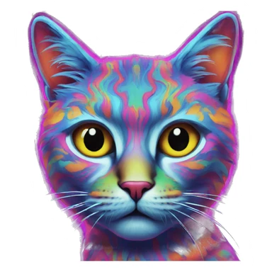 psychedelic trippy cat sticker