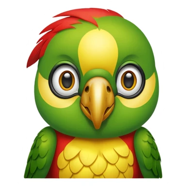 Green parrot face which doing a 'yes sir' gesture sticker