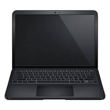 simple black laptop no visible keys sticker