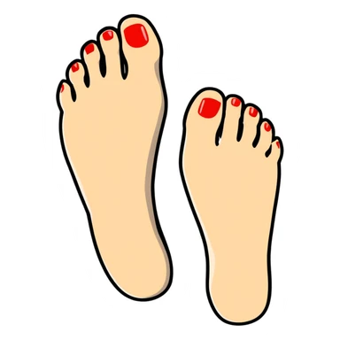 Black pedi toes sticker