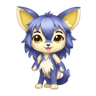 Cute Kawaii Chibi Anthro Sona Pretty Shiny Colorful Sparkly Fakemon Full Body sticker