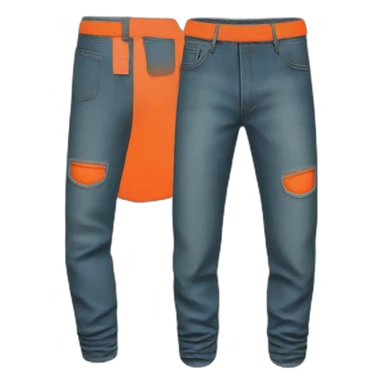 Neon orange yeezy denim pants sticker