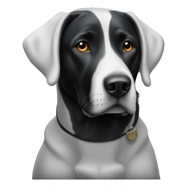 Black lab with white patch on chest sticker