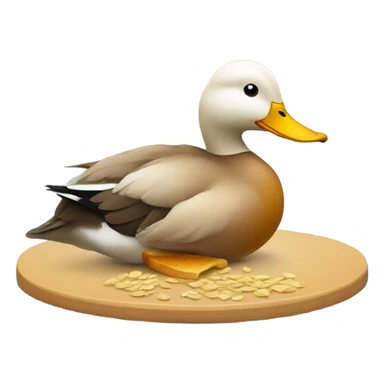 Duck having breakfast sticker