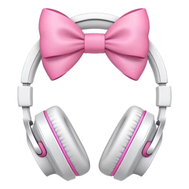 White headphones with pink bows sticker