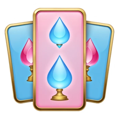 Three Oracle cards light blue and pink colors sticker