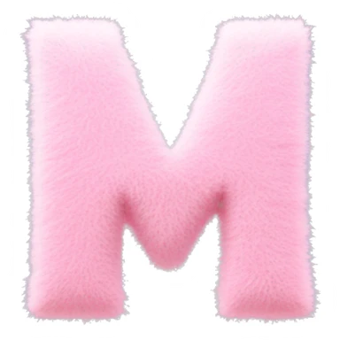 Light pink fuzzy letter M sticker