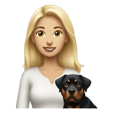 Pretty blonde woman with Rottweiler  sticker