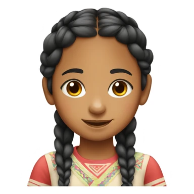 Little peruvian girl with twin braids sticker