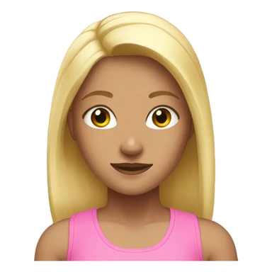 blonde girl in gym with pink clothes sticker