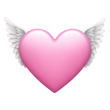 Pink heart with angel wings sticker