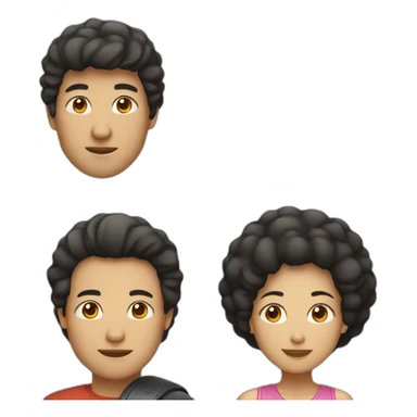 a couple (1st asian woman and 2nd man with afro) sticker
