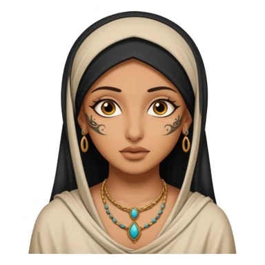arab ancient GIRL with tatooed niquab sticker