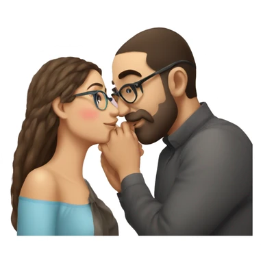 Armenian guy kisses Russian red had girl in glasses sticker
