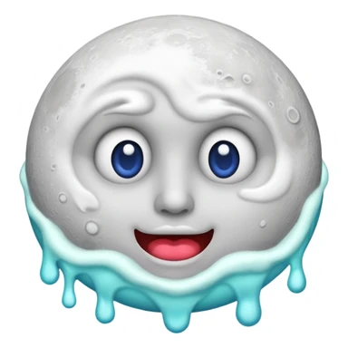 moon covered in potion foam panic face sticker