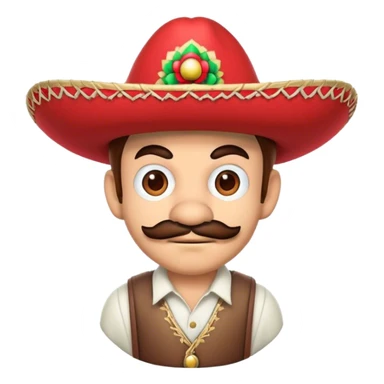 mexican mario bros with a red sombrero  sticker