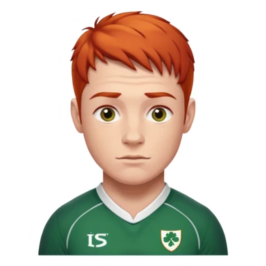 irish rugby player with very short red hair sticker