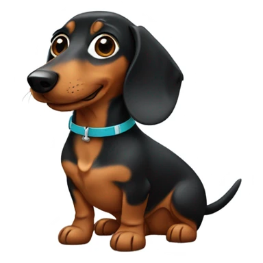 daschund wearing hearing aids  sticker