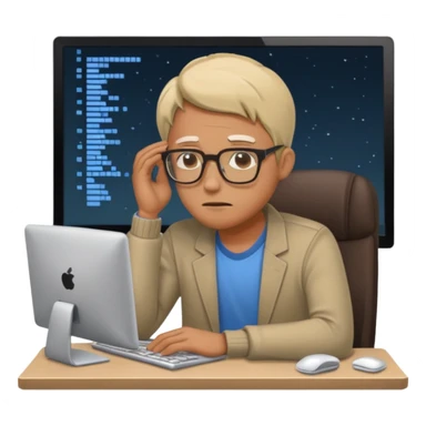 Create a 5 Emojis of my day and write a sentence about it... I am A Man...and i am techie and being tired and sleepy with a Laptop in front... sticker
