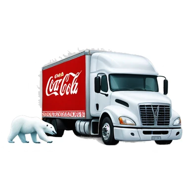 18 wheeler Coca Cola Christmas truck with a polar bear  sticker
