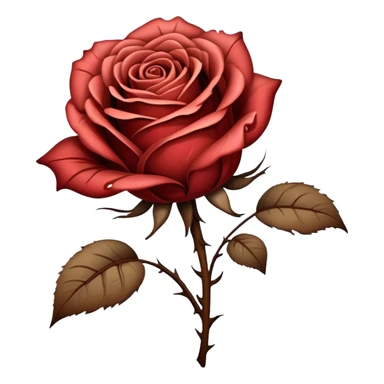 Rotten rose with the petals falling sticker