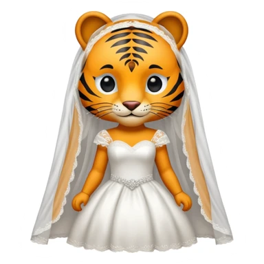 Tiger wearing bridal wear sticker