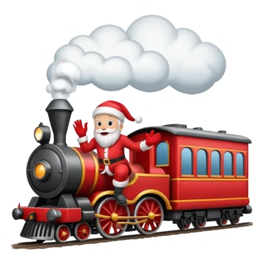 treno com varios vagoes de natal com papai noel  sticker