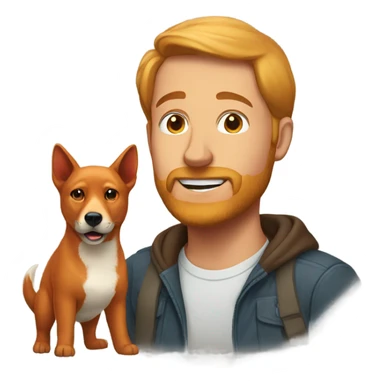  man and fox red labrador  sticker