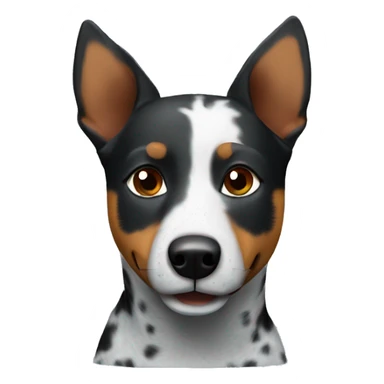 Blue heeler with black and brown on right side of face sticker