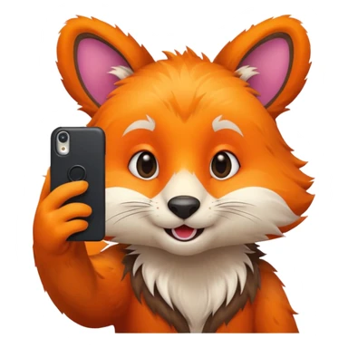 animal taking selfie sticker