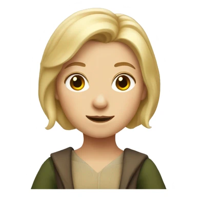 full body emoji of female hobbit with short blonde hair sticker