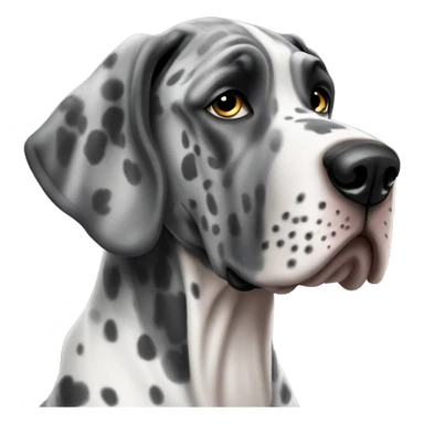 Grey and black Merle Great Dane  sticker