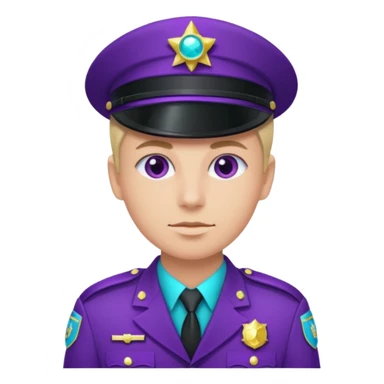glitter purple and cian pin officer sticker