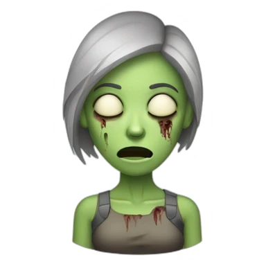 sleepy zombie woman sticker
