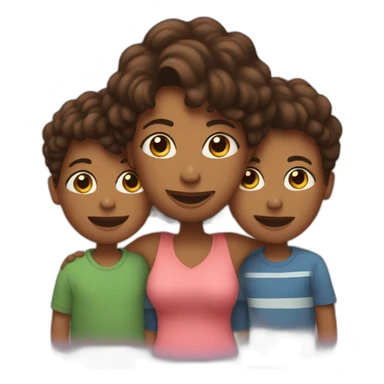 Mommy and two sons sticker