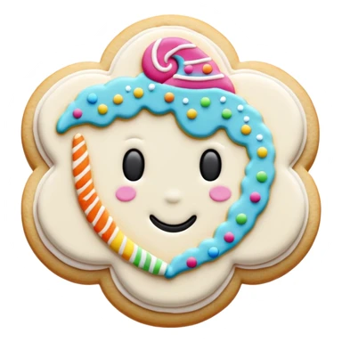 decorated sugar cookie with frosting sticker