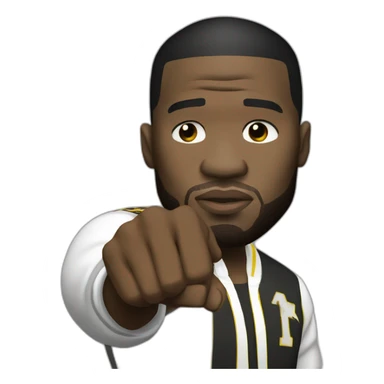 50 CENT SEÑALANDO SU MANO a otra persona de frente sticker